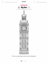 Big Ben coloring page for kids