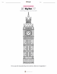 Page de coloriage Big Ben pour les enfants