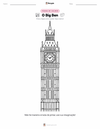 Página de colorir Big Ben para crianças