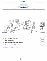 Big Ben printable worksheet preview
