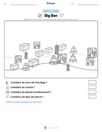 Aperçu de la feuille de travail imprimable Big Ben