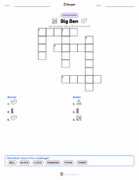 Big Ben printable worksheet preview