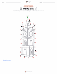 Big Ben afdrukbare werkblad voorbeeld