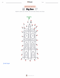 Big Ben yazdırılabilir çalışma sayfası önizlemesi