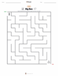 Big Ben printable worksheet preview