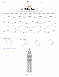 Vista previa de la hoja de trabajo imprimible de Big Ben