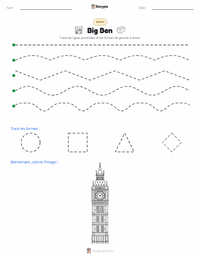Aperçu de la feuille de travail imprimable Big Ben