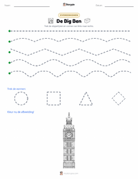 Big Ben afdrukbare werkblad voorbeeld
