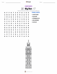 Big Ben druckbare Arbeitsblatt Vorschau