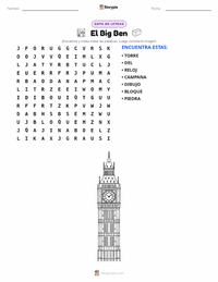 Vista previa de la hoja de trabajo imprimible de Big Ben