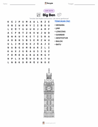 Prabaca lembar kerja cetak Big Ben