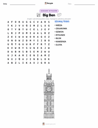 Podgląd drukowalnego arkusza ćwiczeń Big Ben