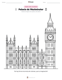 Vista previa de la hoja de trabajo imprimible de Palacio de Westminster