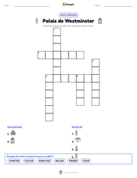 Aperçu de la feuille de travail imprimable Palais de Westminster