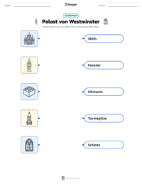Palast von Westminster druckbare Arbeitsblatt Vorschau