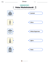 Podgląd drukowalnego arkusza ćwiczeń Pałac Westminsterski