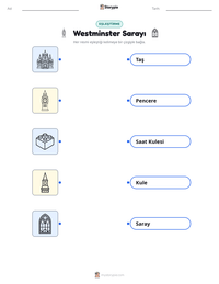 Westminster Sarayı yazdırılabilir çalışma sayfası önizlemesi