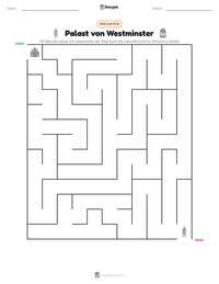 Palast von Westminster druckbare Arbeitsblatt Vorschau