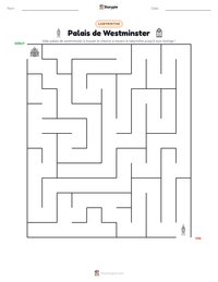 Aperçu de la feuille de travail imprimable Palais de Westminster