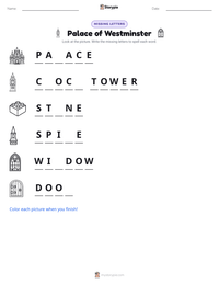 Palace of Westminster printable worksheet preview