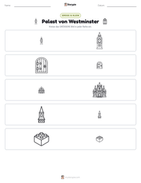 Palast von Westminster druckbare Arbeitsblatt Vorschau