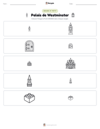 Aperçu de la feuille de travail imprimable Palais de Westminster