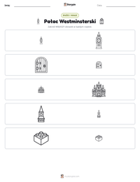Podgląd drukowalnego arkusza ćwiczeń Pałac Westminsterski