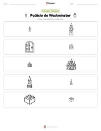 Prévia da folha de atividades imprimível Palácio de Westminster