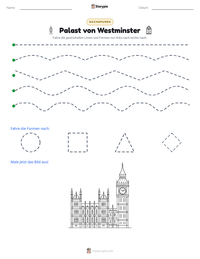 Palast von Westminster druckbare Arbeitsblatt Vorschau