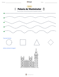 Vista previa de la hoja de trabajo imprimible de Palacio de Westminster