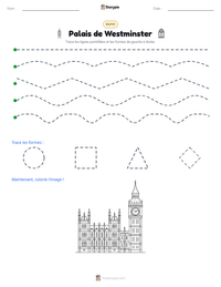 Aperçu de la feuille de travail imprimable Palais de Westminster