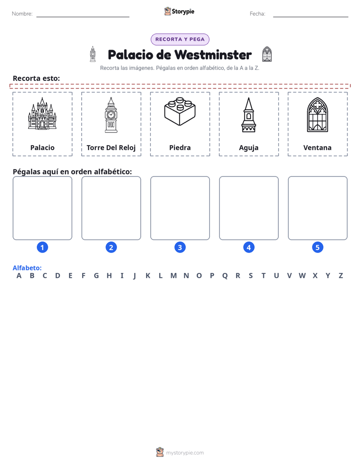 Cortar y Pegar el Alfabeto