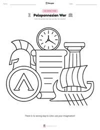 Peloponnesian War coloring page for kids