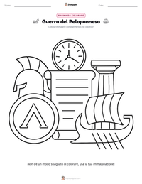 Pagina da colorare di Guerra del Peloponneso per bambini