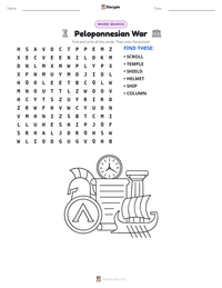 Peloponnesian War printable worksheet preview
