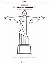 Christ the Redeemer coloring page for kids