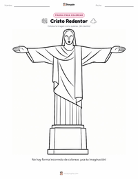 Página para colorear de Cristo Redentor para niños