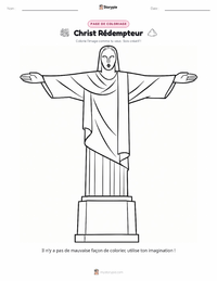 Page de coloriage Christ Rédempteur pour les enfants
