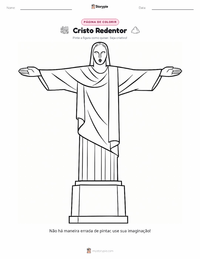 Página de colorir Cristo Redentor para crianças