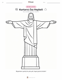 Kurtarıcı İsa çocuklar için boyama sayfası