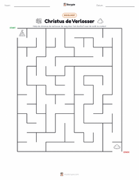 Christus de Verlosser afdrukbare werkblad voorbeeld
