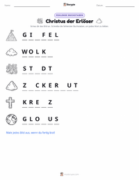 Christus, der Erlöser druckbare Arbeitsblatt Vorschau