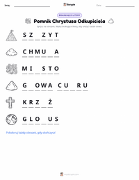 Podgląd drukowalnego arkusza ćwiczeń Chrystus Odkupiciel