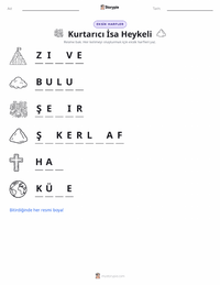 Kurtarıcı İsa yazdırılabilir çalışma sayfası önizlemesi