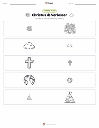 Christus de Verlosser afdrukbare werkblad voorbeeld