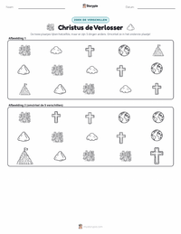 Christus de Verlosser afdrukbare werkblad voorbeeld