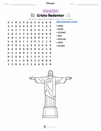 Vista previa de la hoja de trabajo imprimible de Cristo Redentor