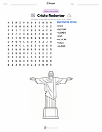 Prévia da folha de atividades imprimível Cristo Redentor