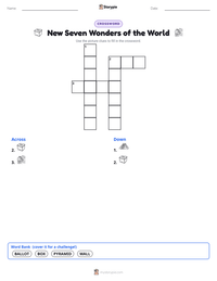 New Seven Wonders of the World printable worksheet preview