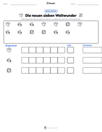 Die neuen sieben Weltwunder druckbare Arbeitsblatt Vorschau